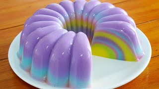 SUAMI SANGAT SUKA DIBUATKAN PUDING INI! ENAK DAN LEMBUT! RESEP PUDING RAINBOW ROTI TAWAR