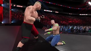WWE 2K15 John Cena vs Brock Lesnar One on One Match  "WWE Univers" at RAW 2015 (PS4) HD