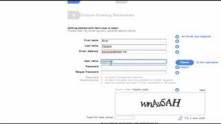 Delicious Tutorial-Create Account, Transfer Bookmark directions