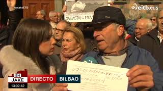 Opinión de pensionistas de manifestación de Bilbao (2018)