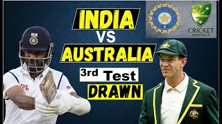 #AUSVSIND 3rd TEST, REVIEW : Injured Vihari, Ashwin grind out a draw against Australia