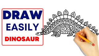 How to Draw a T-Rex Dinosaur Easy |  draw animals for beginners | Dinosaur Cute