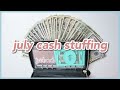 last july cash envelope & sinking fund STUFFING | dave ramsey inspired | 19 year old budget