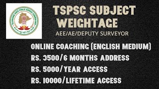 TSPSC PREVIOUS YEAR WEIGHTAGE (AEE, AE, DEPUTY SURVEYOR)