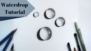 How to Draw Water Drops - Tutorial | Easy Pencil Drawing for Beginners