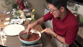 Simply Korean's Jerry Kim makes delicious Korean Kimchi pancakes