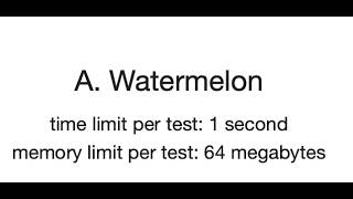 Codeforces 4A Watermelon | Easy Beginner Solution & Explanation in Python