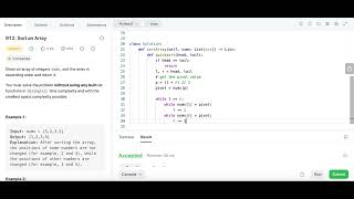 Sort an Array - Leetcode 912 - Quick Sort - Python