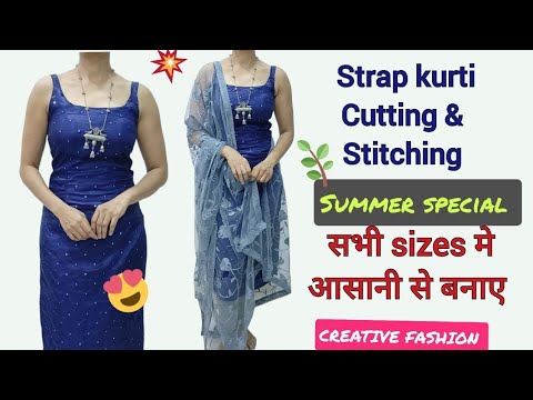 Strap Kurti Cutting Stitching Youtube
