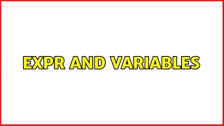 Unix & Linux: expr and variables