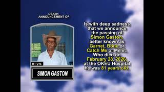 Simon Gaston ~ Short Obituary
