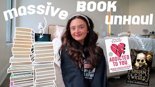 HUGE BOOK UNHAUL 🧸☁️✨ getting rid of books! *spring clean with me*