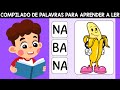 Aprendendo a ler e escrever | ANIMAIS - FRUTAS - CORES - ESCOLA | Palavras por sílabas