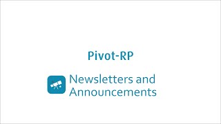 Newsletters and Announcements in Pivot-RP