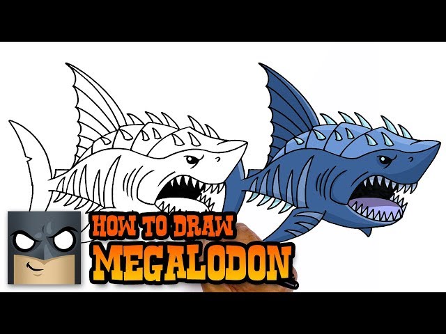How To Draw Megalodon Jurassic World Art Tutorial Videos For Kids