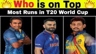 Top 5 Batsman with Most Runs in T20 World Cup || #shorts by Cricket Crush #viratkohli