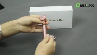 2-IN-1 Electric Jade Roller Vibrating Facial Roller \u0026 Face Massager, Rose Quartz