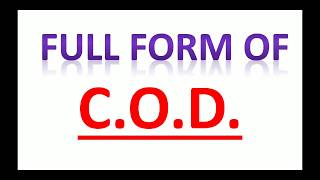 COD , full form of COD