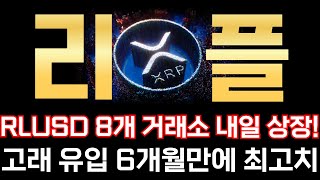 [리플전망] RLUSD 8개 거래소 내일 상장!고래 유입 6개월만에 최고치!#리플코인 #리플 #xrp