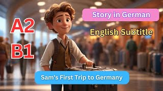 Learn German Through Story | A2, B1 | Sam's First Trip To Germany!