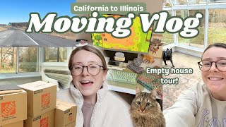 Move across the country with me (CA to IL) 🚙✨ + empty house tour!! 🏠🤎