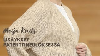 Lisäykset patenttineuloksessa (oikealle ja vasemmalle) (engl. brioche)