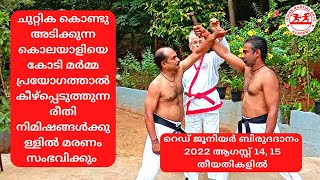 റിപ്പർ സ്റ്റൈലിൽ ചുറ്റിക കൊണ്ടു അടിക്കുന്ന കൊലയാളിയെ കോടി  മർമ്മ പ്രയോഗത്താൽ കീഴ്പ്പെടുത്തുന്ന രീതി