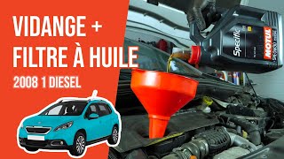 Vidange et changement du filtre à huile PEUGEOT 2008 1 1.6 BlueHDI 🛢