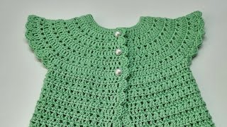 CROCHET ROUND ROBA BABY VEST MINT VEST