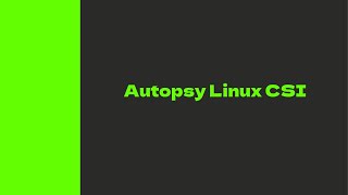 Autopsy in Linux CSI