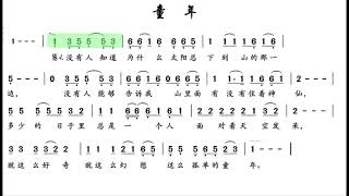 童年 D调伴奏 (加小节指示，供参考）- instrumental in D with measure marks