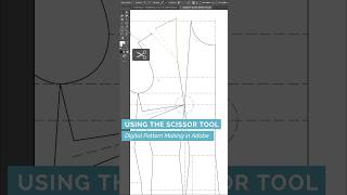 13/49 Using the Scissor Tool - Digital Pattern Making in Ai #patternmaking  #adobeillustrator