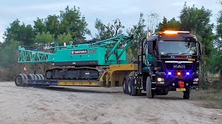 AFT Trans - MAN TGS 40.440 Mengangkut Crawler Crane Menuju Pandaan