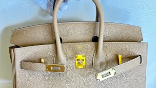 【芸自在YUN精品代購】開箱 愛馬仕 Hermès Birkin25尺寸 奶茶色 金扣 Togo皮