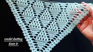 how to make a beautiful easy crochet triangle shawl for beginners/ easy shawl crochet