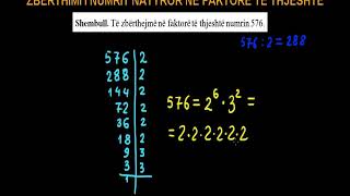 37 Matematika Klasa 6 Mesimi 37 Zbërthimi i numrit natyror në faktorë të thjeshtë