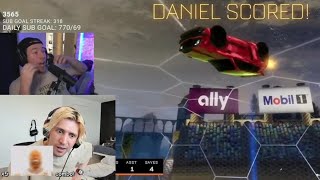 xQc reacts to Daniel Hitting Most Mechanical Shot in RLCS History