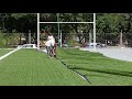 Instalación de una cancha de rugby de césped sintético