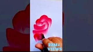 Easy Art! Amazing Rose Painting  |  Shay Art #shayart  #shorts