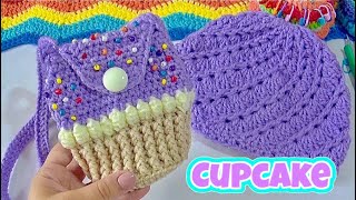 BOLSITO CUPCAKE a Crochet Muy Facil de tejer  Paso a Paso