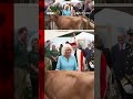 cows get frisky in front of king charles and queen camilla. royals bbcnews