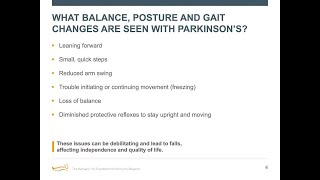 Webinar: "Keeping Step with Parkinson's: Balance, Posture and Gait" September 2017