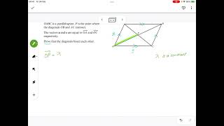 Proving the diagonals of a parallelogram bisect with vectors