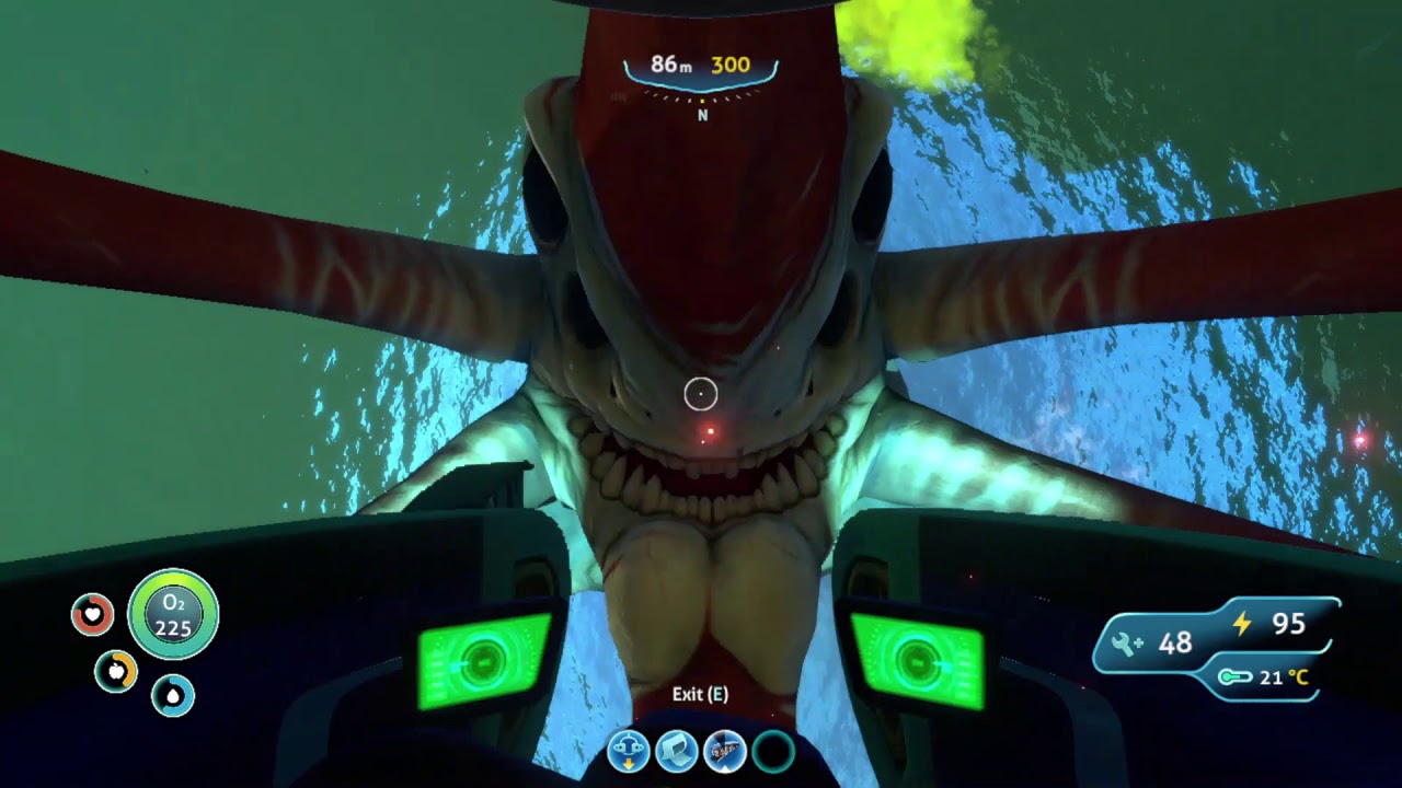 Subnautica Reaper Leviathan Attack - YouTube