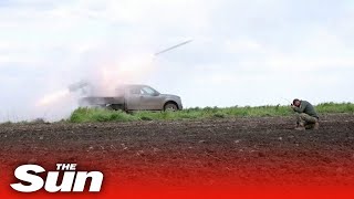 Ukrainians fire mobile rocket systems against Russian forces on frontlines