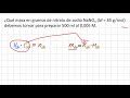 Como calcular la masa en gramos a partir de la molaridad y el volumen en ml