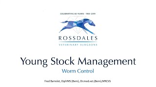 Suffolk Horse Society Webinar - Dr Fred Barrelet talks about Youngstock Management and Worm Control