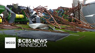 Central Minnesota family picks up damage from weekend storms