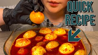 Easy addictive egg boil recipe to satisfy your Tiktok cravings quick! | + Mukbang ( Eating Sounds )