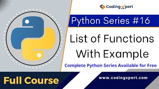List of Functions in Python | Python Tutorial for Beginners | Python in Hindi - Codingxpert